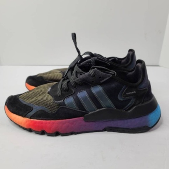 Adidas Mens 10.5 Nite Jogger Running Shoes Black FX1397 Lace Up Low Top Mesh main image 5